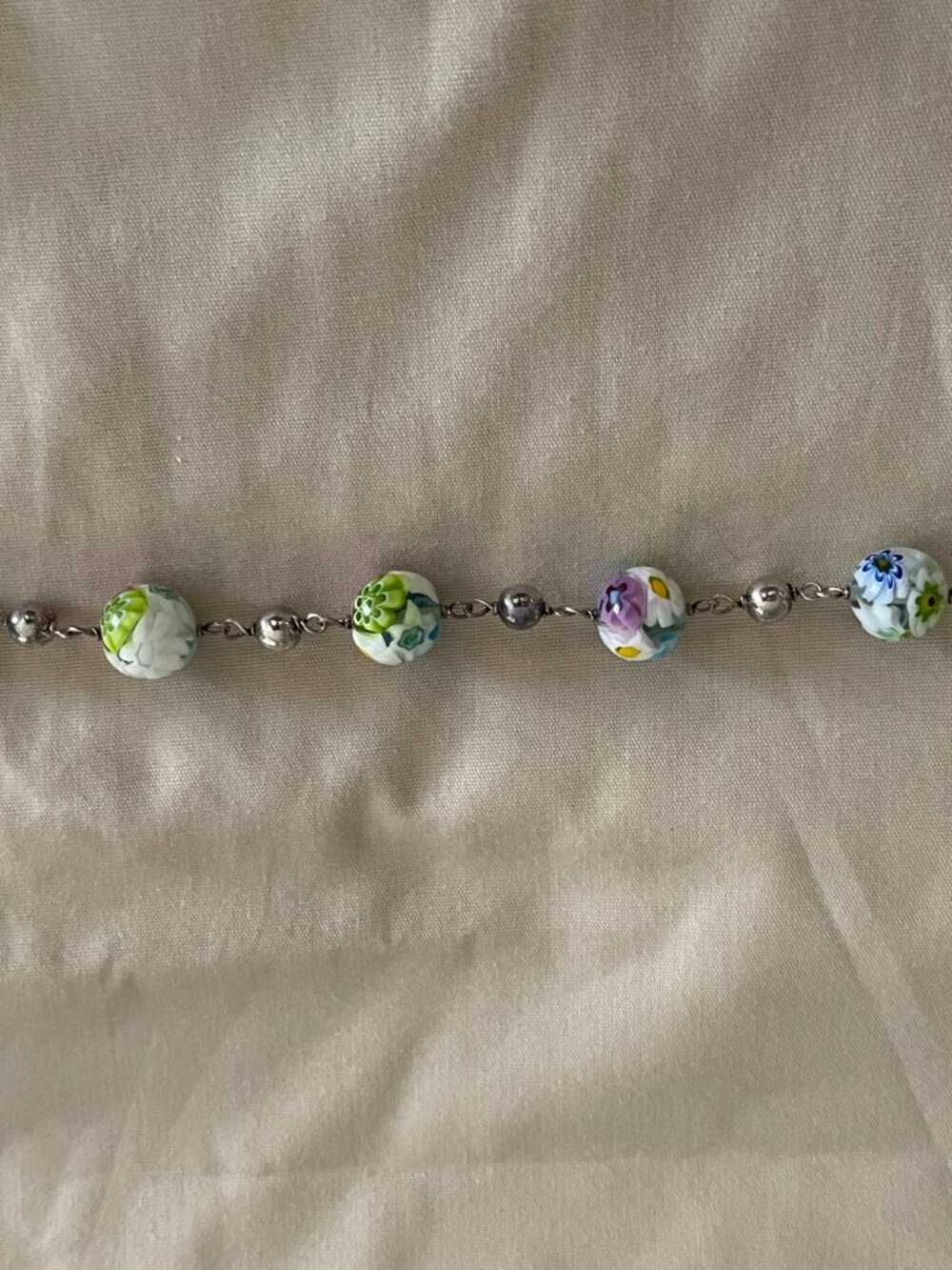 LAST Vintage Sterling Silver Handmade Colorful Bracelet 15 grams 7" Hippie Boho - Picture 10 of 10